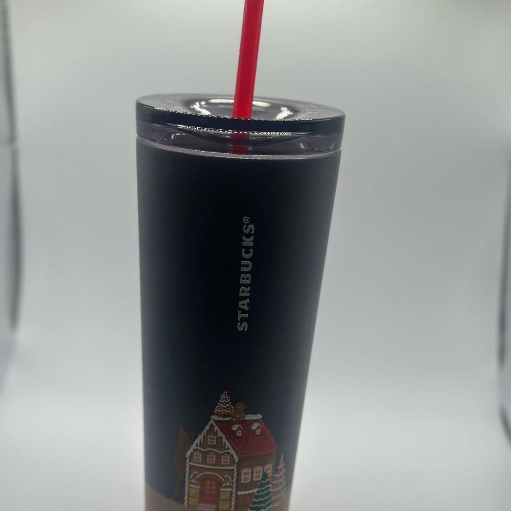 Starbucks Black Tumbler with Red Straw